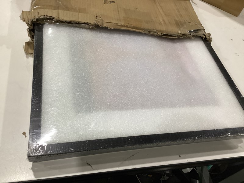 Condition photo showing Good Condition for upsimples 16x16 picture frame set of 3, made of high definition glass for 12x12 with mat or 16x16 without mat, wall and tabletop display photo frames, black black 16x16
