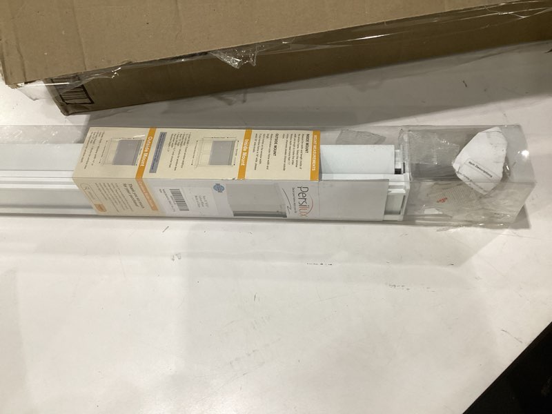 Condition photo showing As Is for persilux blackout roller blinds for windows, cordless free-stop roller shades with valance, thermal insulated fabric window blinds, uv protection shades for home and bedroom (white,31" w x 72" h)
