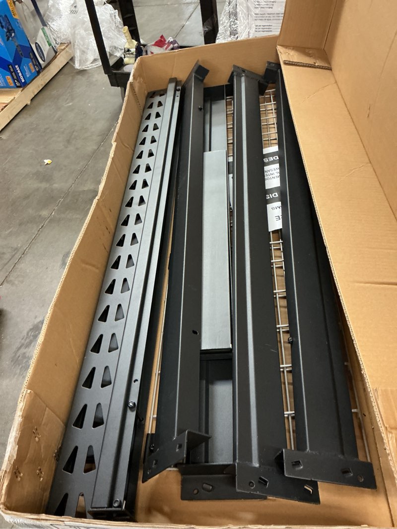 Condition photo showing As Is for kobalt steel heavy duty 3-tier utility shelving unit (48-in w x 24-in d x 47-in h), black, (1500-lb capacity per shelf)