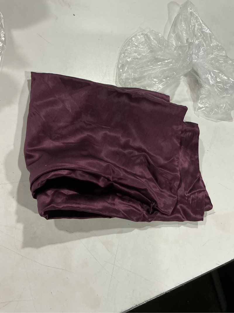Condition photo showing As Is for 100% mulberry silk pillowcase purple queen