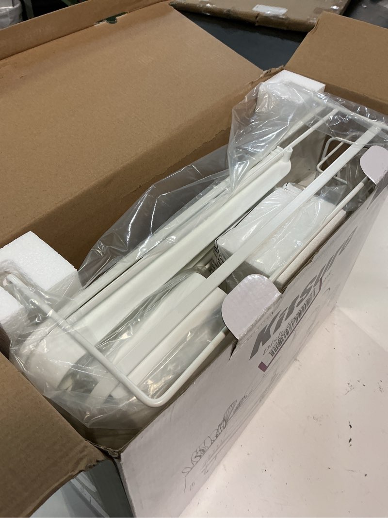 Condition photo showing Good Condition for Kitsure Extendable Dish Drying Rack, Large Drying Dish Rack with Cutlery & Cup Holders, Multifunctional Dish Racks for Counter with Drainage, 18.2"-25.7" L x 12.9" W, White White 18.2"-25.7" x 12.9" x 7.2"