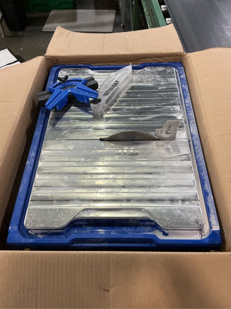 Condition photo showing As Is for kobalt 5 -amp 7-in -blade wet tabletop tile saw