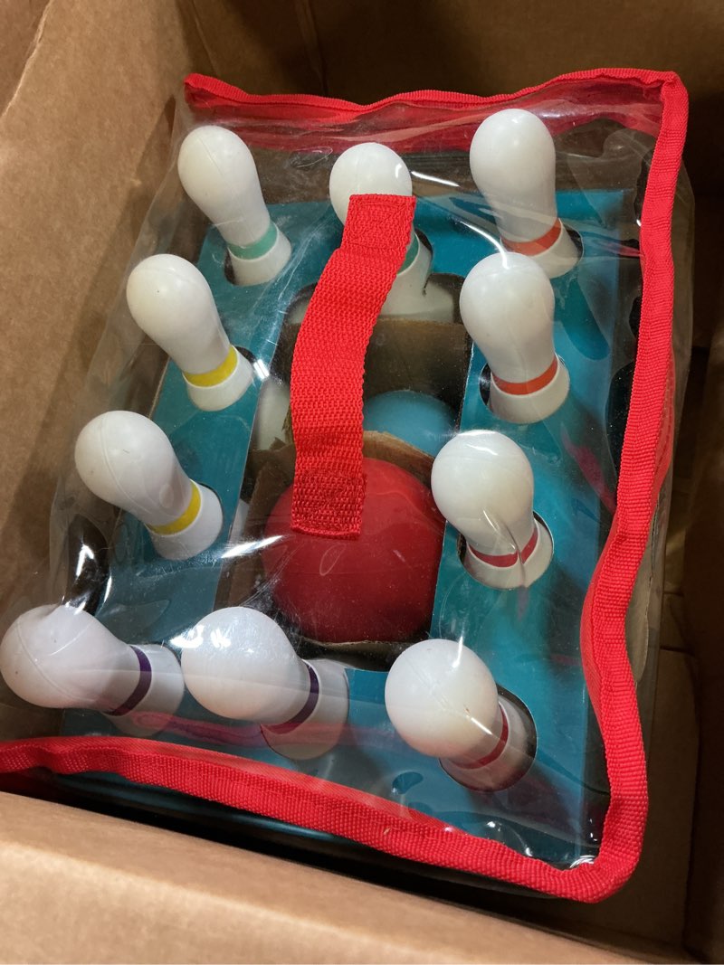 Condition photo showing Good Condition for chuckle & roar 10-pin kids bowling set with pin pal – indoor active game for family game night, easy setup & cleanup, color & number learning toy, ages 3+