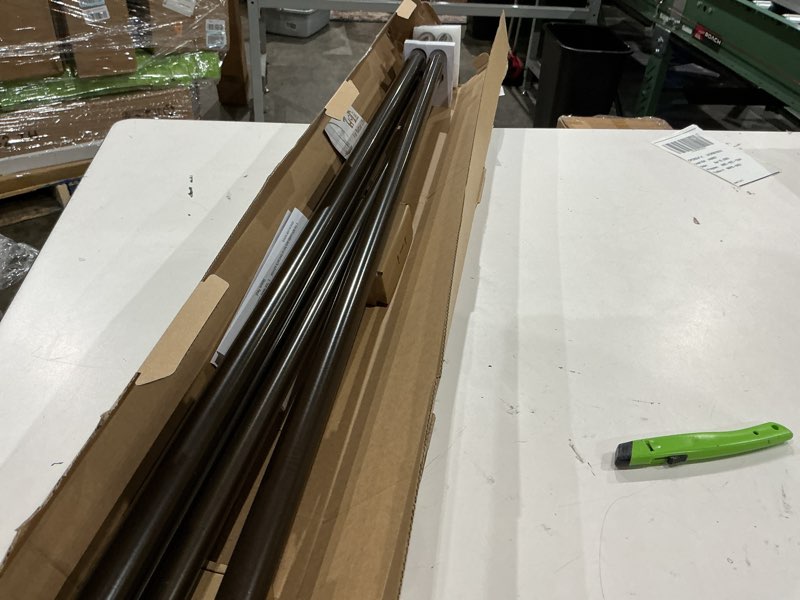 Condition photo showing Good Condition for double curtain rod 72 to 144 inch, hotozon 1 inch heavy duty double curtain rods for windows 60 to 140 inches(5-11.6 ft), telescoping drapery rod with simple end finials, black black 72-144"
