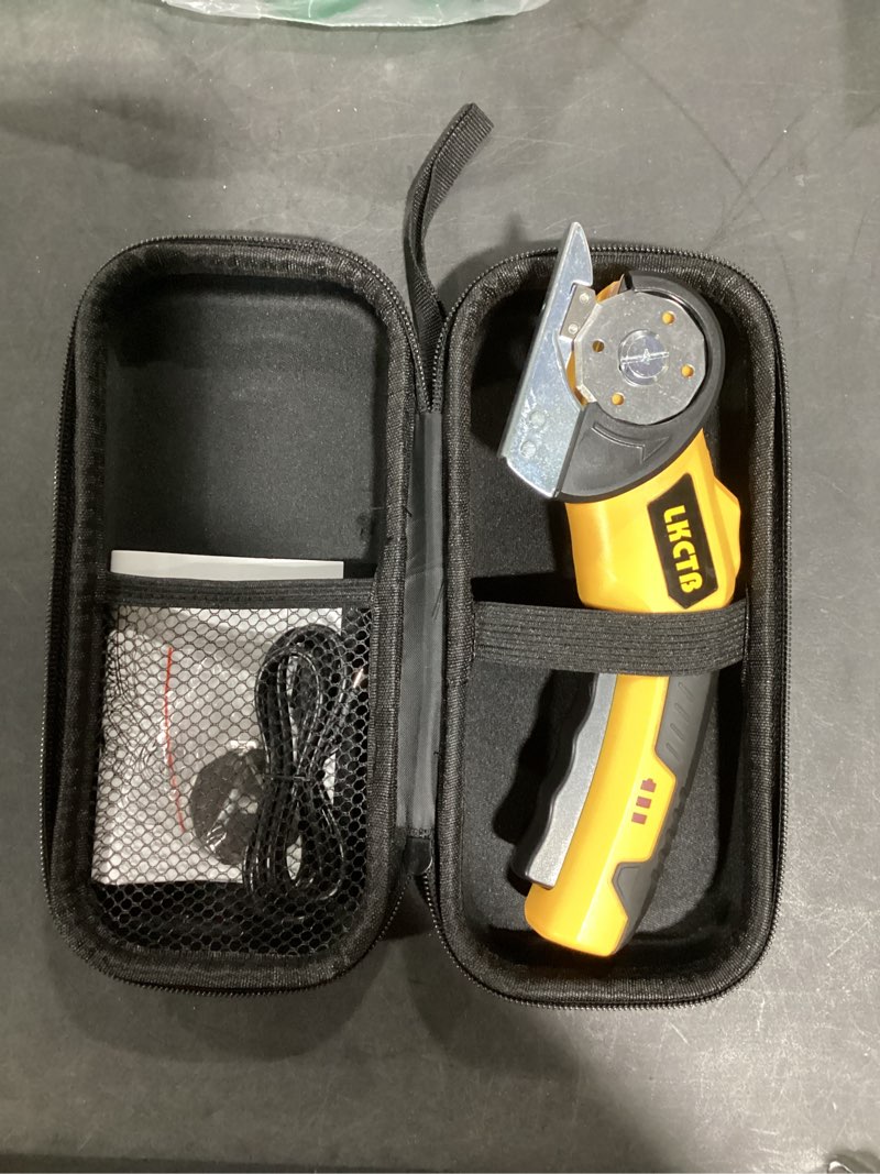 Condition photo showing New/Like New for LKCTB Electric Scissors, Cardboard Cutter, With LED Light, High-Efficiency Brushless Motor, 3500mAh Battery, Tungsten Steel Blade, Suitable for Cloth, Cardboard, Leather, Carpet Wire Rope Cutters Dark Yellow
