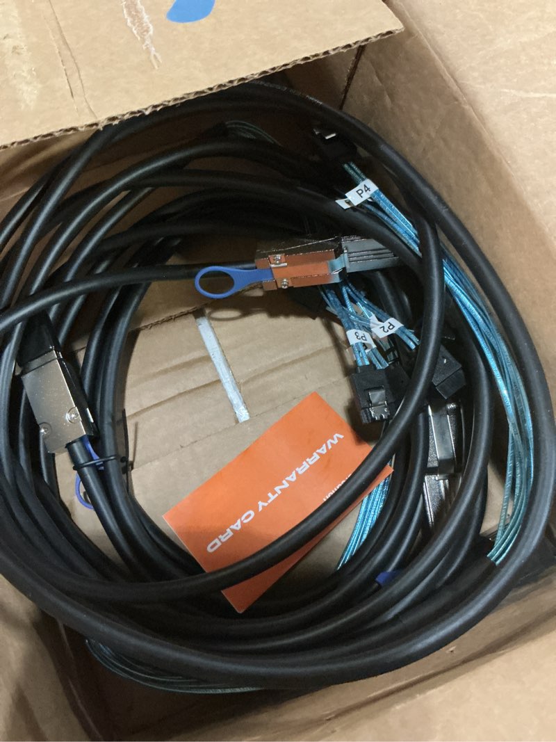 Condition photo showing Good Condition for cablecreation mini sas 26pin (sff-8088) male to 4 sata 7pin female cable, mini sas host/controller to 4 sata target/backplane, 2m / 6.6ft