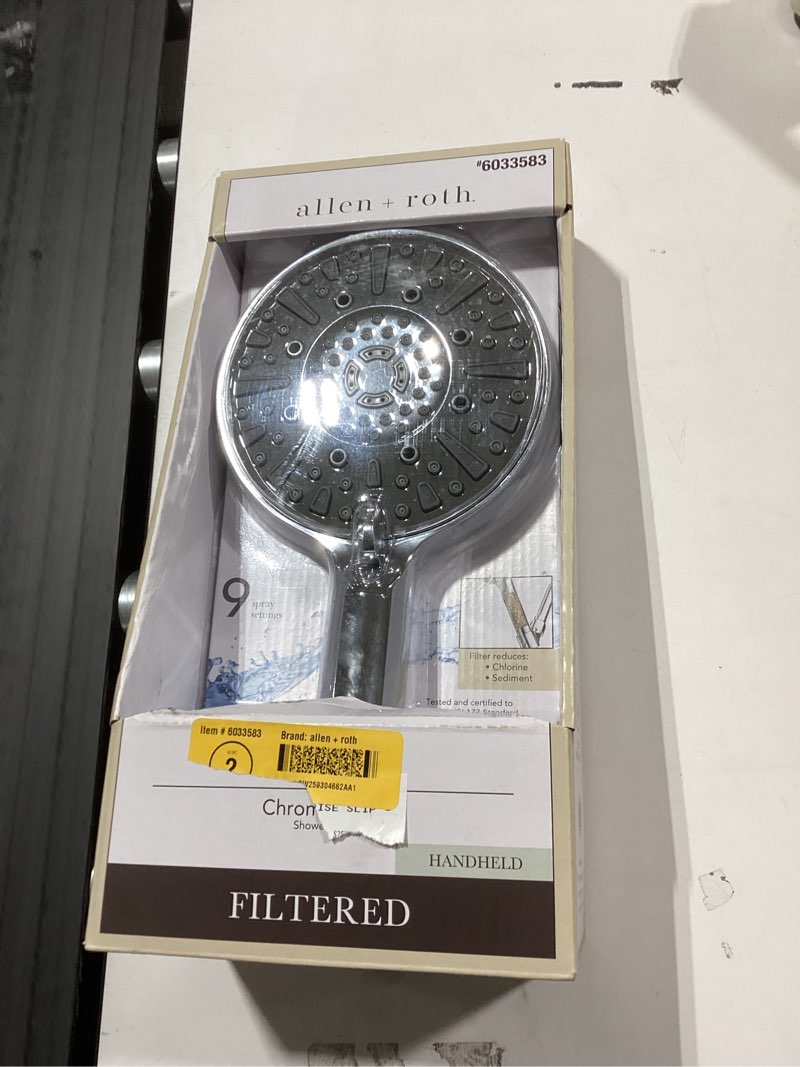 allen + roth kensley 9 -spray chrome 5.9-in round filtered handheld shower head