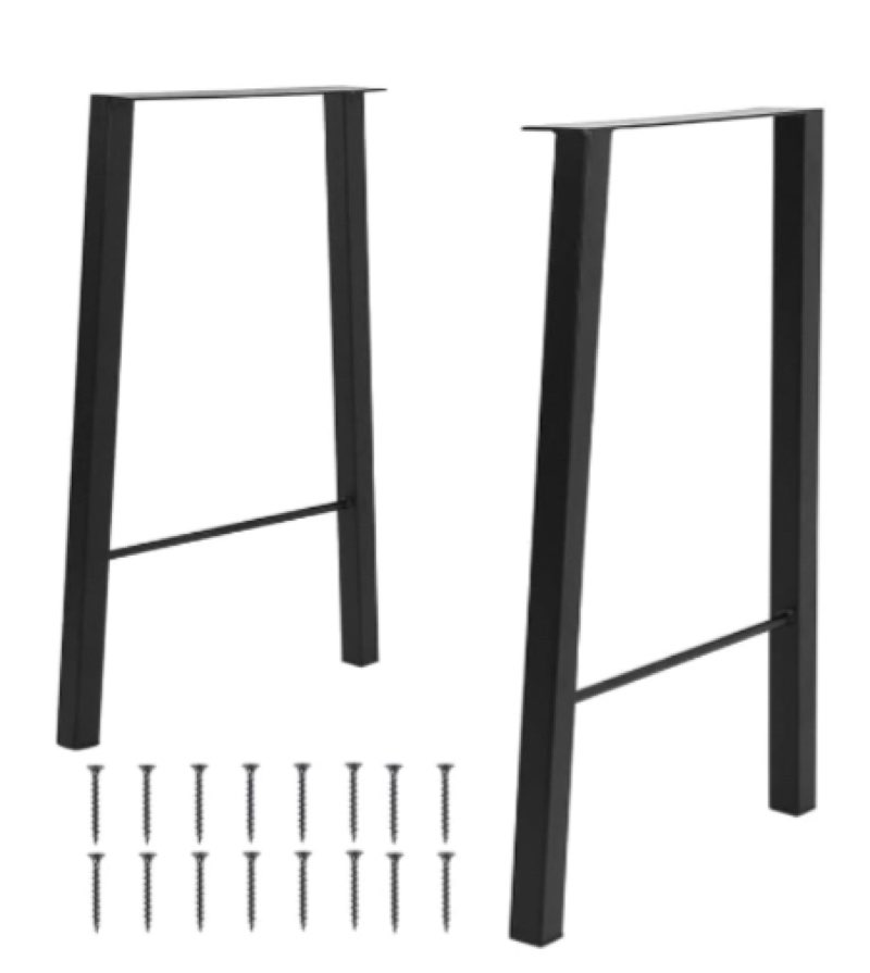 TC-HOMENY 30 inches Dining Table Legs Set of 2 Metal Legs Bench Legs Industry Coffee Table Desk