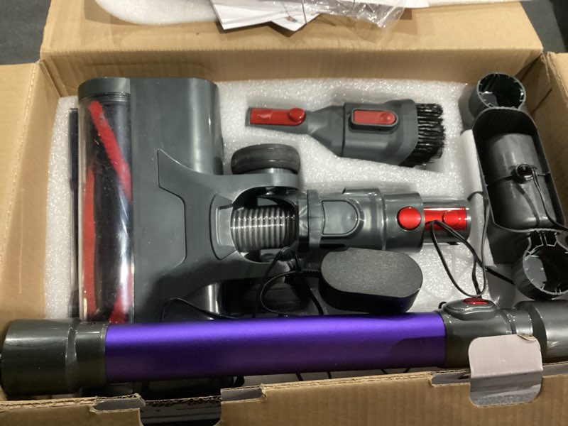 Condition photo showing Good Condition for Cordless Vacuum Cleaner, 60KPA 75Min 650W Motor Powerful Vacuum Cleaners for Home, Self-Stand Cordless Stick Vacuum Rechargeable Anti-Tangle/LED Screen/1.8L Cup for Home Pet Hair/Carpet/Hardwood Floor