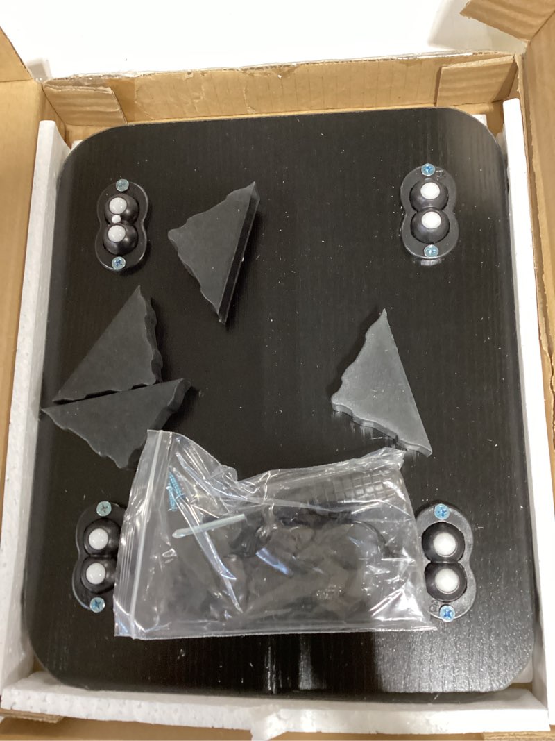 Condition photo showing Good Condition for appliance slider, sliding tray for coffee maker, coffee pot slider for countertop, 360° rolling tray appliance slider for kitchen appliances- black (10” x 12”) 10*12 inch black