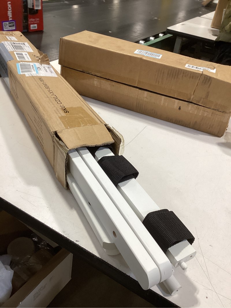 Smuxee White Bamboo Luggage Rack for Guest Room, Foldable Suitcase Stand with Storage Shelf, Easily 