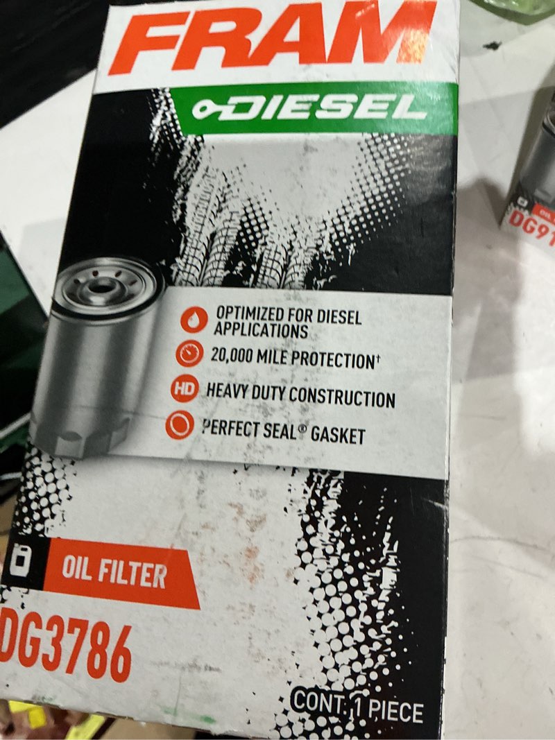 Condition photo showing Good Condition for fram  diesel  dg9  optimized for diesel applications  20,000 mile protection+  hd heavy duty construction  perfect seal gasket