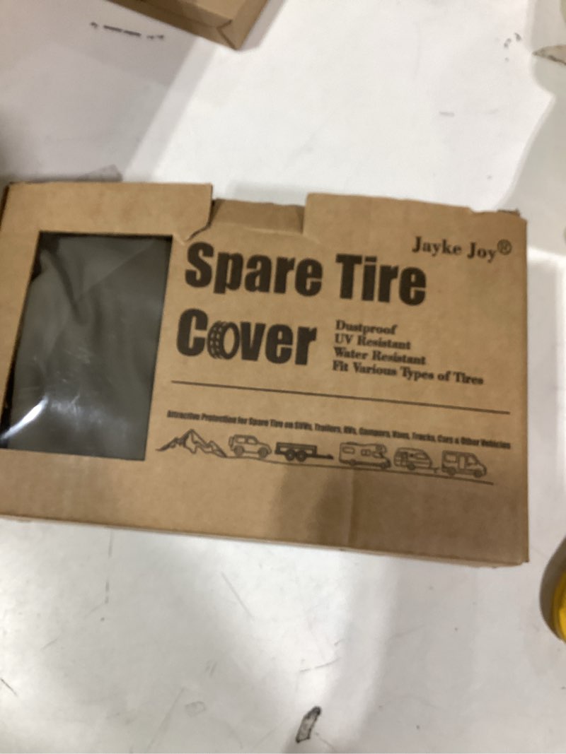 Condition photo showing Good Condition for Spare Tire Cover, Gray Wheel Cover Waterproof PVC Leather Dust-Proof Universal Fit for Jeep, Trailer, RV, SUV and Camper (15 Inch)