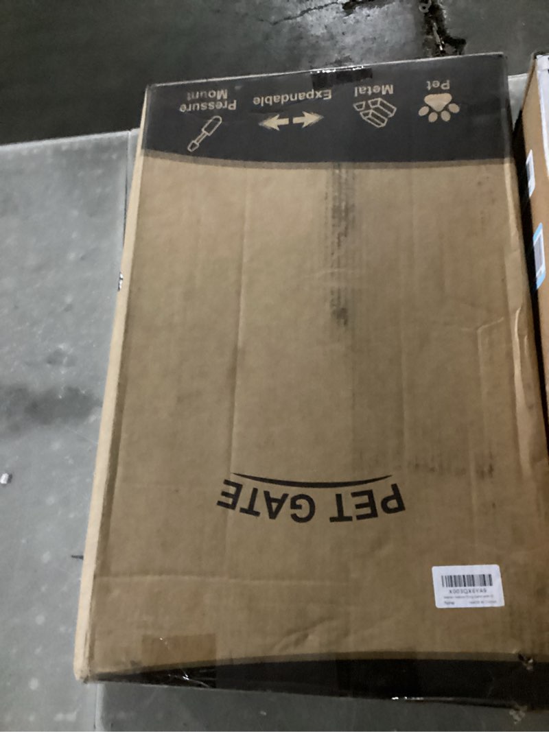 Condition photo showing Good Condition for Malier Indoor Dog Gate with Door, 26-41" Extra Wide Full Metal Pet Gate Short Dog Gate for Stairs, Pressure Mount 14'' Tall Small Puppy Low Gate Easy Step Over for Doorways Black 14''H × 26''- 41''W