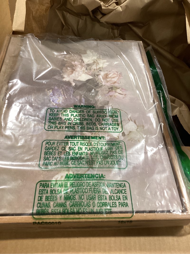Condition photo showing Good Condition for similar product not like stock photoviyyiea framed floral still life wall art for living room, elegant pink roses in glass vase canvas painting, romantic botanical home decor for bathroom bedroom, 12x16 inch elegant flowers 16\"l x 12\"w