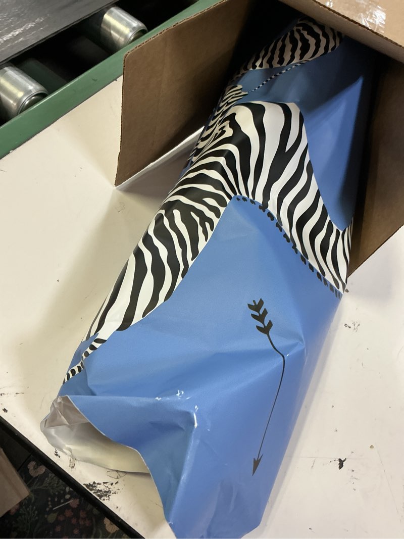 Condition photo showing As Is for scalamandre azure zebra safari peel & stick wallpaper, blue