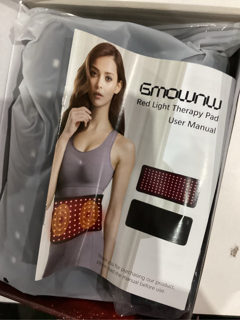 Condition photo showing Good Condition for Red Light Therapy for Body, 19.6'' x 8.6'' Near Infrared Light Therapy Pad with 3-in-1 Chip 120 LEDs Bead with Timer Remote Control, 660nm & 850nm Therapy Belt Wrap for Muscle Pain Relief