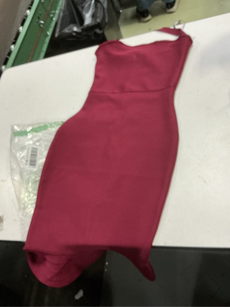Condition photo showing New/Like New for meilun womens halter fishtail bandage party dress elegant wedding guest dress small wine2
