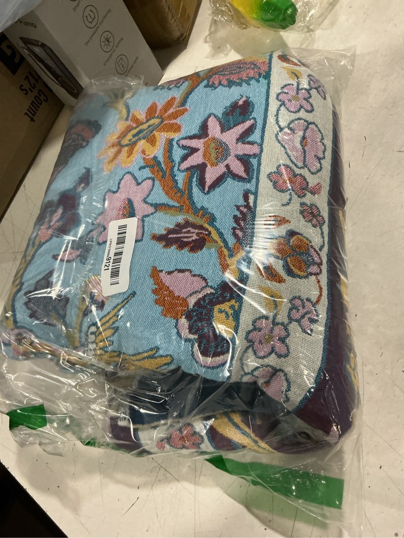 Condition photo showing Good Condition for xiblc fall blanket for bed, 100% cotton soft rustic boho throw blanket quilt, 60"x80" farmhouse decor bed flower blankets, light weight reversible bohemian throw quilt l-throw 60x80 inch