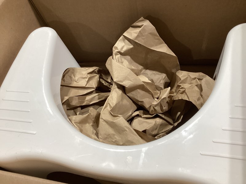 Condition photo showing As Is for Squatty Potty Simple Curve Bathroom Toilet Stool 7" White