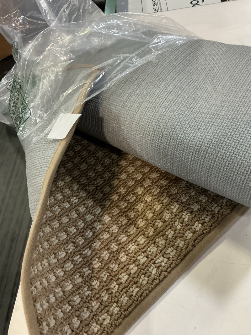 Condition photo showing Good Condition for kitchen rugs,non slip absorbent kitchen mats for floor-thick stain resistant washable kitchen floor mat runner carpet for hallways,entryway,laundry room,sink(17"x29"+17"x59",brown,roll package) brown 17"x29"+17"x59"(roll package)