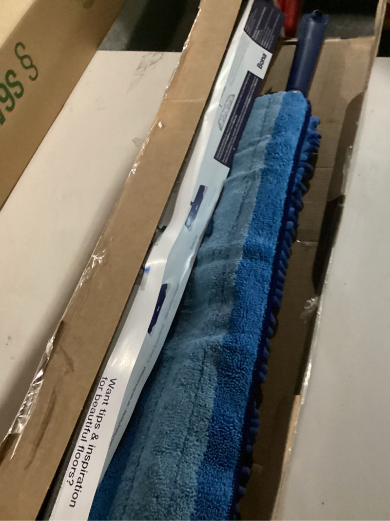 Condition photo showing New/Like New for Cobweb Duster with Extension Pole, Washable Cleaning Duster Kit with 3 Duster Heads, Cobweb Duster, Corner Brush, 15-100 Inch Long Aluminum Telescoping Pole for Ceiling Fan (Blue)