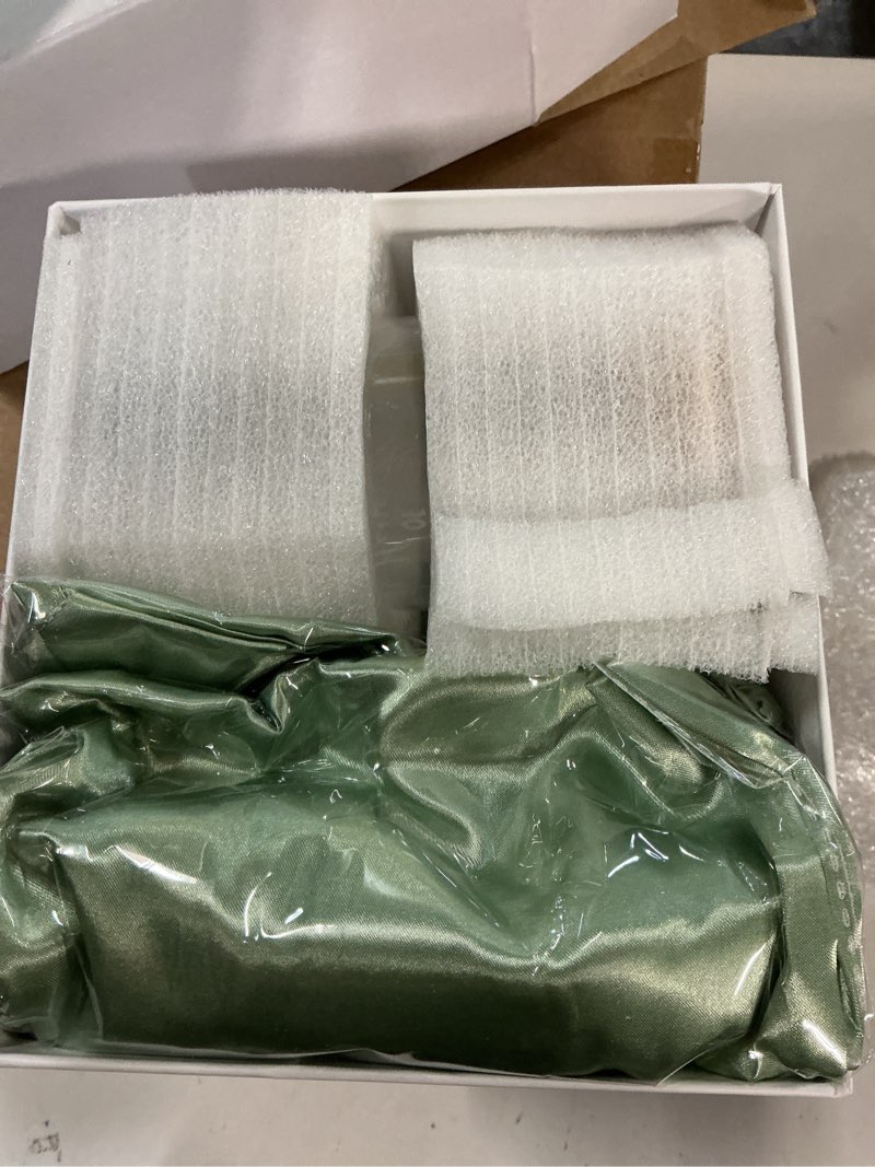 Condition photo showing New/Like New for Irenare 8 Pcs Proposal Gifts Set Robes Makeup Bag Cup Cards Hair Tie Bracelet Diamond Pen Bridesmaid Gift Box (Light Green,Maid of Honor) Light Green Maid of Honor