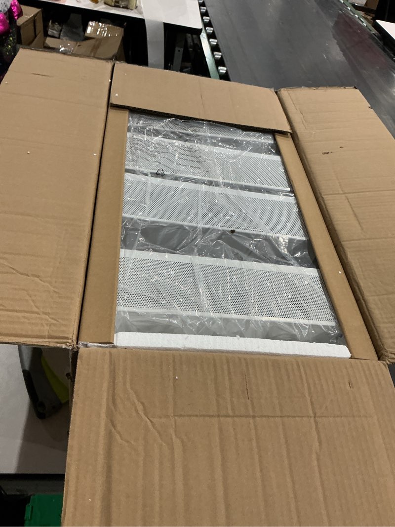 Condition photo showing New/Like New for fruit basket for kitchen no assembly, rolling rotating storage cart,bathroom shelf,storage drawer cart for bathroom,metal vegetable rolling cart(bright white, 4 tier-square) bright white 4-tier