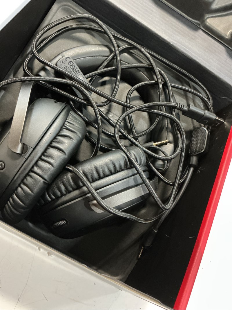 Condition photo showing Good Condition for hyperx cloud iii – wired gaming headset, pc, ps5, xbox series x|s, angled 53mm drivers, dts spatial audio, memory foam, durable frame, ultra-clear 10mm mic, usb-c, usb-a, 3.5mm – black black regular wired