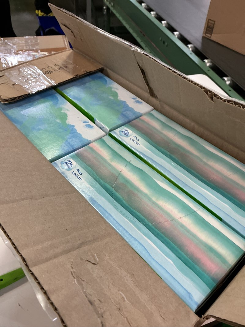 Condition photo showing New/Like New for puffs plus lotion facial tissues, 8 family boxes, 124 facial tissues per box, allergies and colds 124 count (pack of 8)
