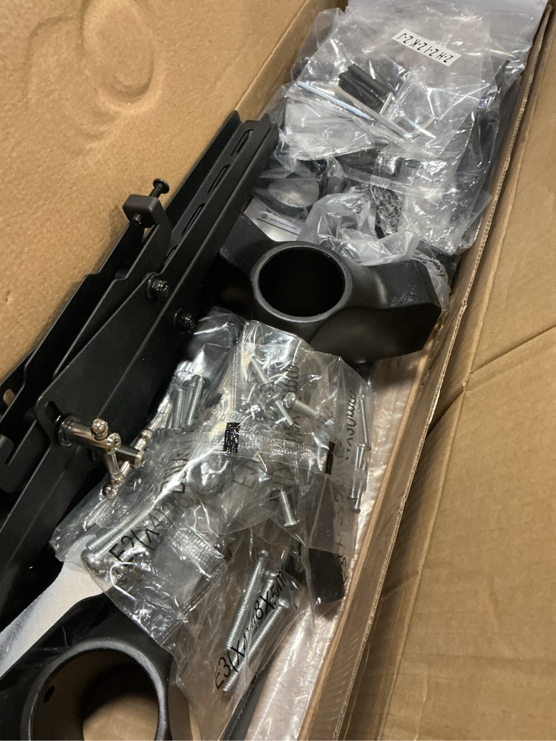 Condition photo showing As Is for HUANUO TV Stand with Power Outlet, Rolling TV Stand for 32-85 Inch Flat/Curved LED TVs, Tilt TV Cart with Adjustable Shelf, Mobile TV Stand on Wheels Holds up to 132 lbs Max VESA 600x400mm HNTVMC01