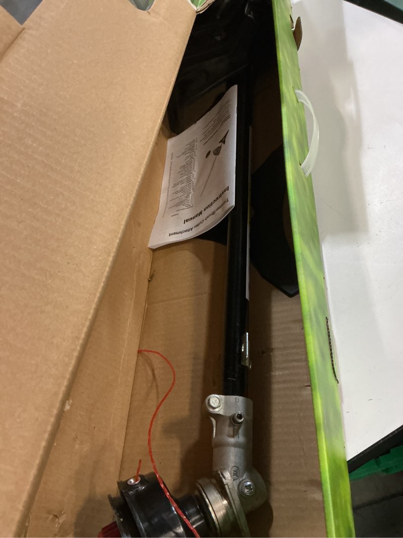 Condition photo showing As Is for Replacementparts Flexible Shaft Trimmer Attachment Compatible with Worx Troy-Bilt and Sunseeker String Trimmers and Power Head Black