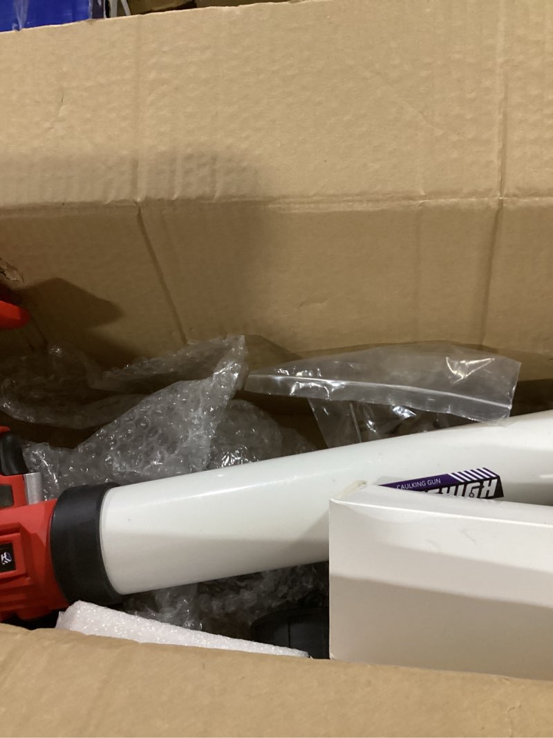 Condition photo showing As Is for vishigh 2 in 1 cordless caulking gun with 2 batteries, for 10oz-20oz/300-600ml cartridges and sausage packs, anti-dripping with led light