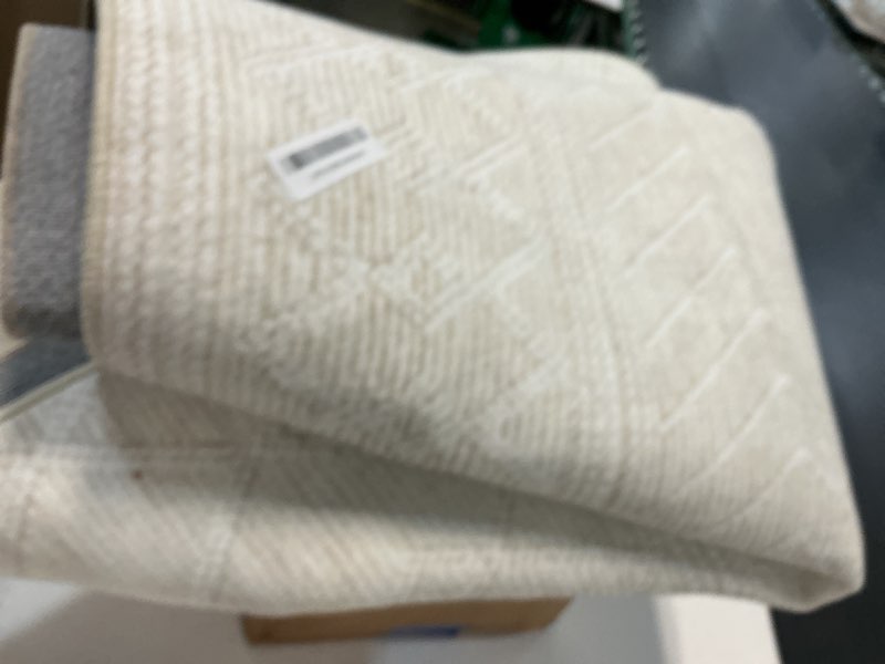 Condition photo showing Good Condition for 5x7 area rugs living room: washable boho geometric moroccan rug neutral modern farmhouse indoor soft non slip ultra thin printed pattern carpet for dining room bedroom nursery home (beige, 5'x7') beige 5' x 7' (rectangular)