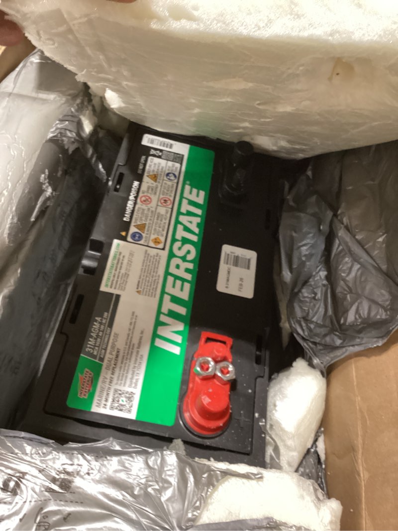 Condition photo showing Good Condition for interstate batteries marine/rv battery 12v 100ah 825cca dual purpose power pure lead agm rv & marine starting replacement battery (group size 31m) boats, rv's (8-31magmdc / 31m-agm-a)