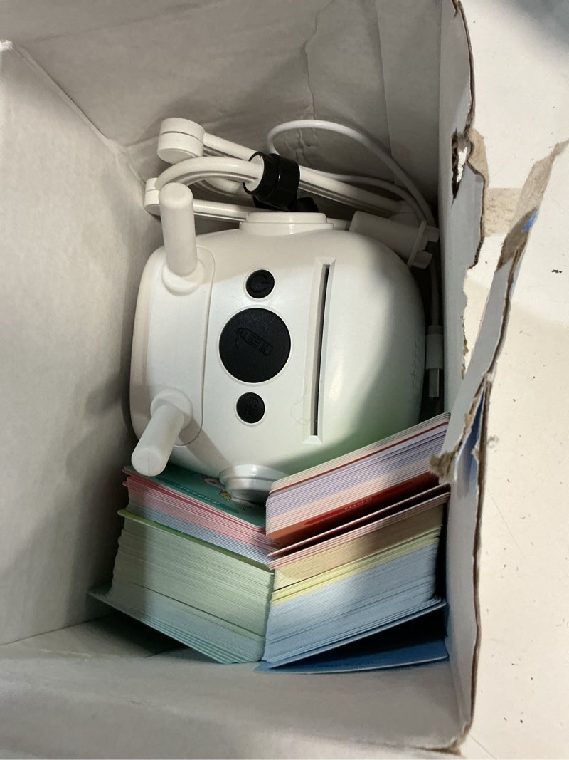 Condition photo showing Good Condition for drawing robot for kids: interactive educational toy - auto drawing machine with 192 cards & 10 pens - montessori learning gifts for 3-8 year old boys girls white