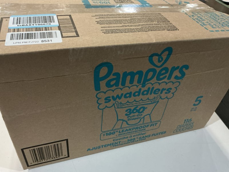 Condition photo showing New/Like New for Pampers Swaddlers 360 Pull-On Diapers, Size 5, 116 Count for up to 100% Leakproof Skin Protection