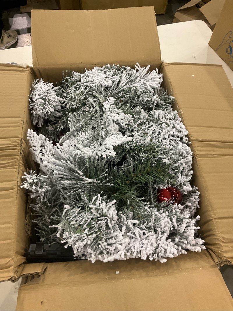 Condition photo showing Good Condition for Christmas Wreath for Front Door 24inch - Light Up Artificial Christmas Wreath, Lighted Christmas Wreaths Battery Operated, with Bells and Wreath Hanger, for Front Door Wall Windows Xmas Decoration White - 24 Inch