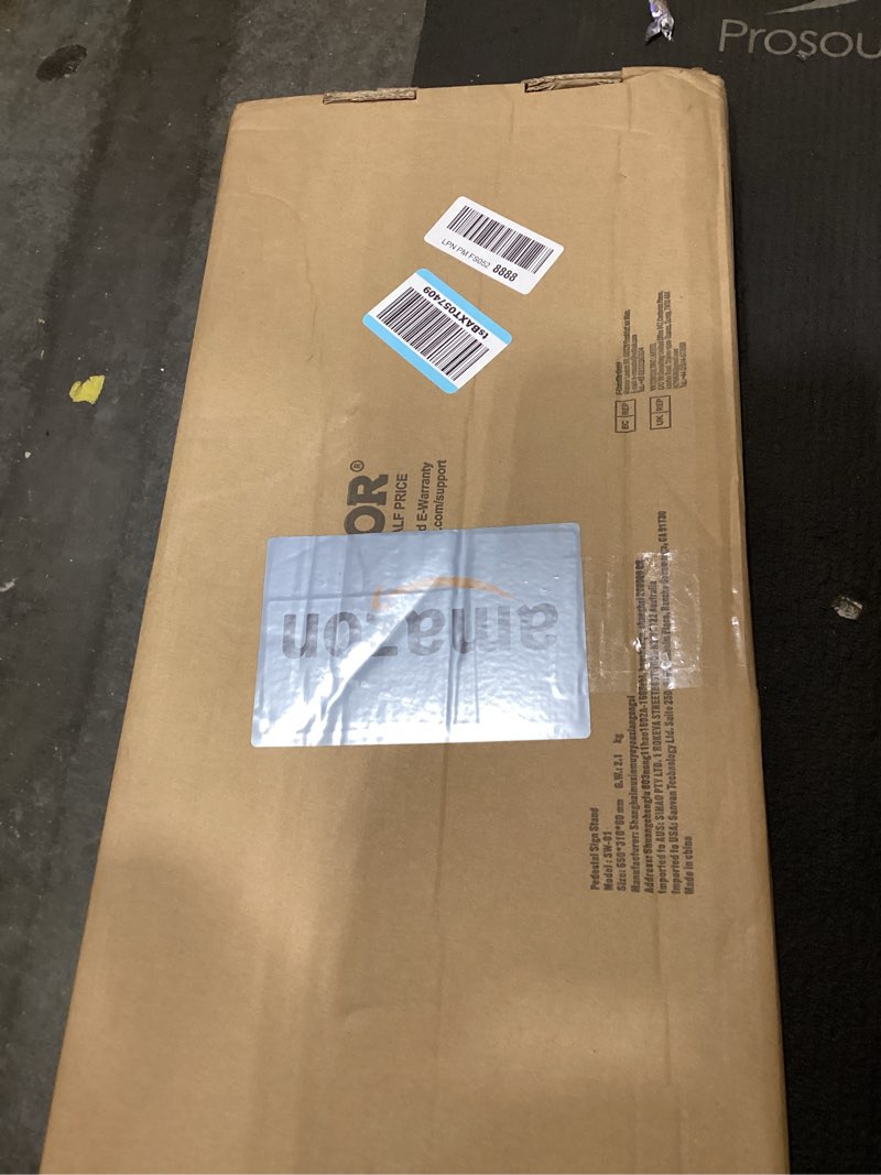 Condition photo showing Good Condition for vevor pedestal sign holder, 8.5 x 11 inch vertical and horizontal adjustable poster stand, heavy-duty floor standing sign holder with round base for display, advertisement, and outdoor, black 8.5 x 11 inch with round base