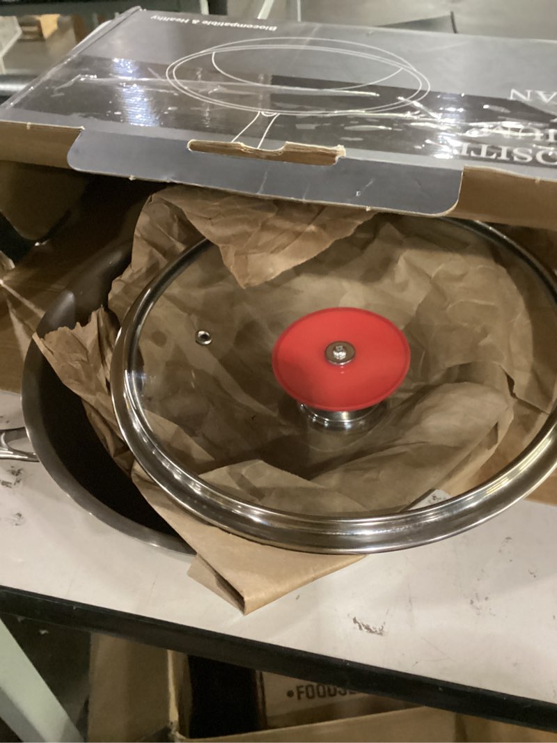 Condition photo showing Good Condition for 9.45 inch titanium pans for cooking,99.6% titanium frying pan healthy non-toxic titanium cookware with lid for even heating, induction compatible oven & broiler safe 9.45in