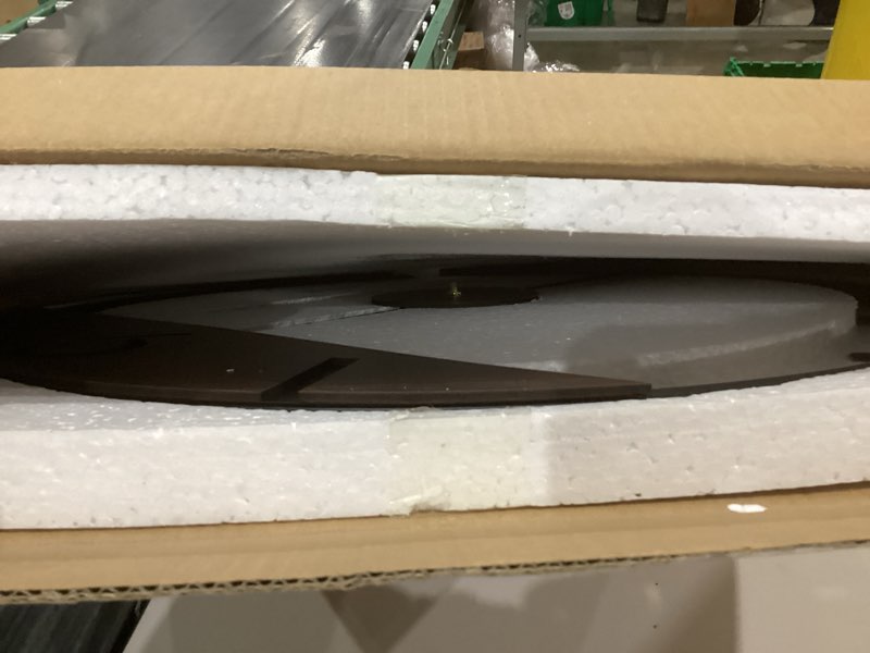 Condition photo showing As Is for Modern Wood Walnut Dial Wall Clock, Large Simple Wall Decor Metal Frame Silent Non Ticking Clock for Living Room, Kitchen, Bedroom, Study Decoration, Handmade Home Present Idea, 29.5 in 4.XX-Large 29.5In(75cm)