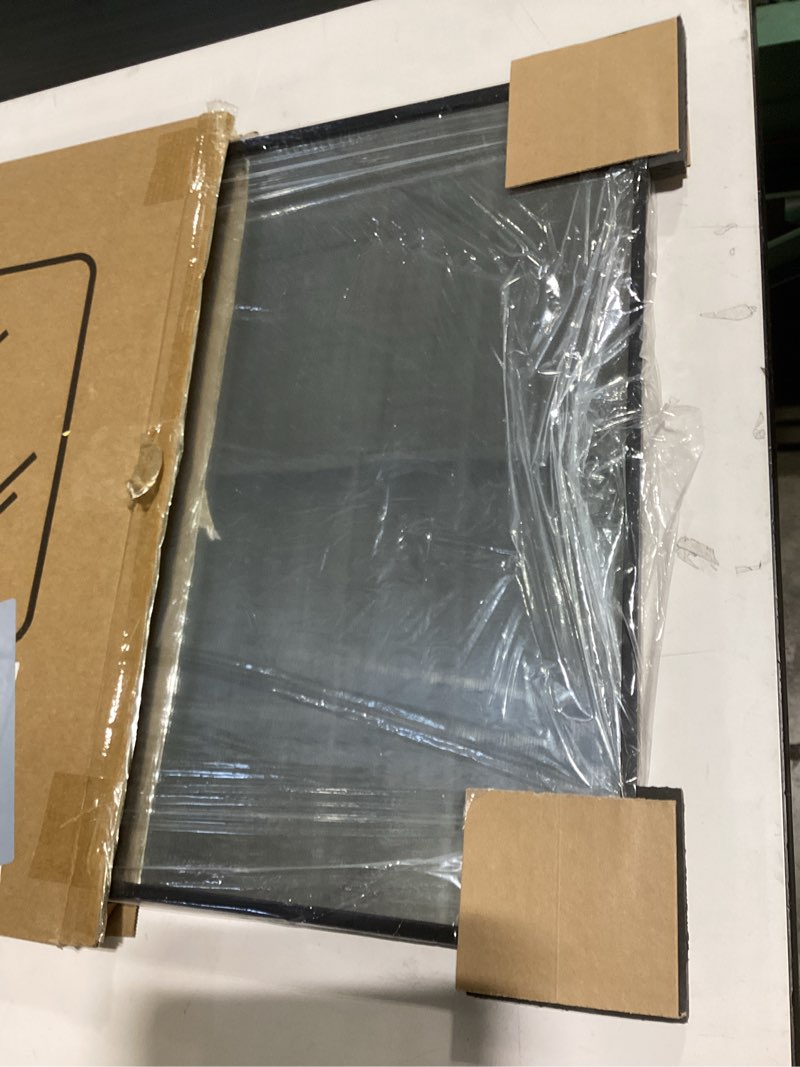 Condition photo showing New/Like New for delma bathroom vanity mirror, black framed bathroom mirror for over sink, high-definition bathroom mirror, versatile bathroom vanity mirror, hangs horizontally or vertically(30x20, black) rect black 30"l x 20"w