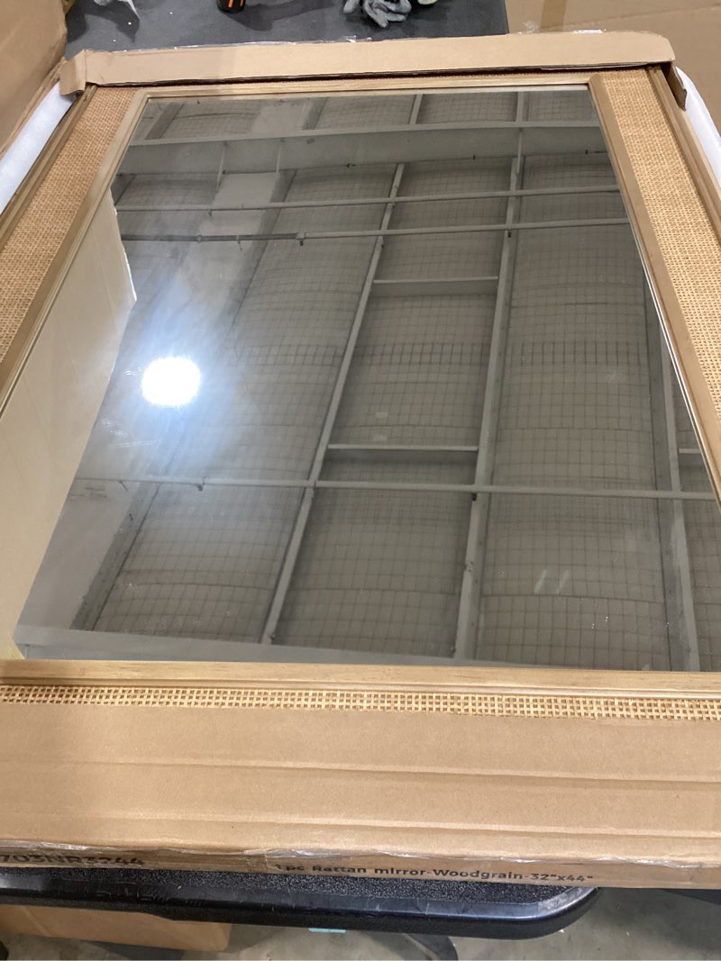 rexford natural wood rattan mirror farmhouse wall decoration