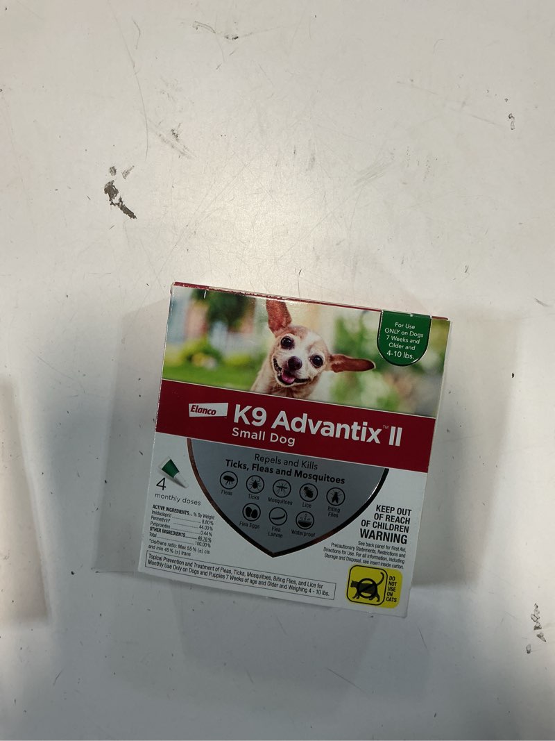 Condition photo showing New/Like New for (No expiration date)K9 Advantix II Small Dog Vet-Recommended Flea, Tick & Mosquito Treatment & Prevention | Dogs 4-10 lbs. | 4-Mo Supply 4 Pack