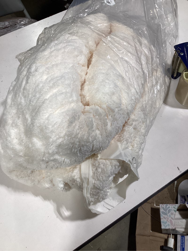Condition photo showing Good Condition for cozy bliss ultrasoft waffle throw blanket, fluffy cute plush blanket for couch, bed, modern home accent, portable for picnic or outdoor, ivory, 66"x90" ivory twin xl(66x90")