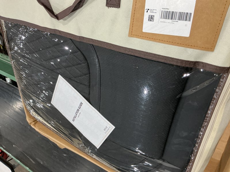 Condition photo showing As Is for car seat covers for dodge ram 1500/2500/3500 crew regular quad cab 2019-2026, 4-layer waterproof leather, truck/pickup seat covers full set, black (not for curved bench) black full set of 2019-2026 ram 1500/2500/3500 (flat bench)