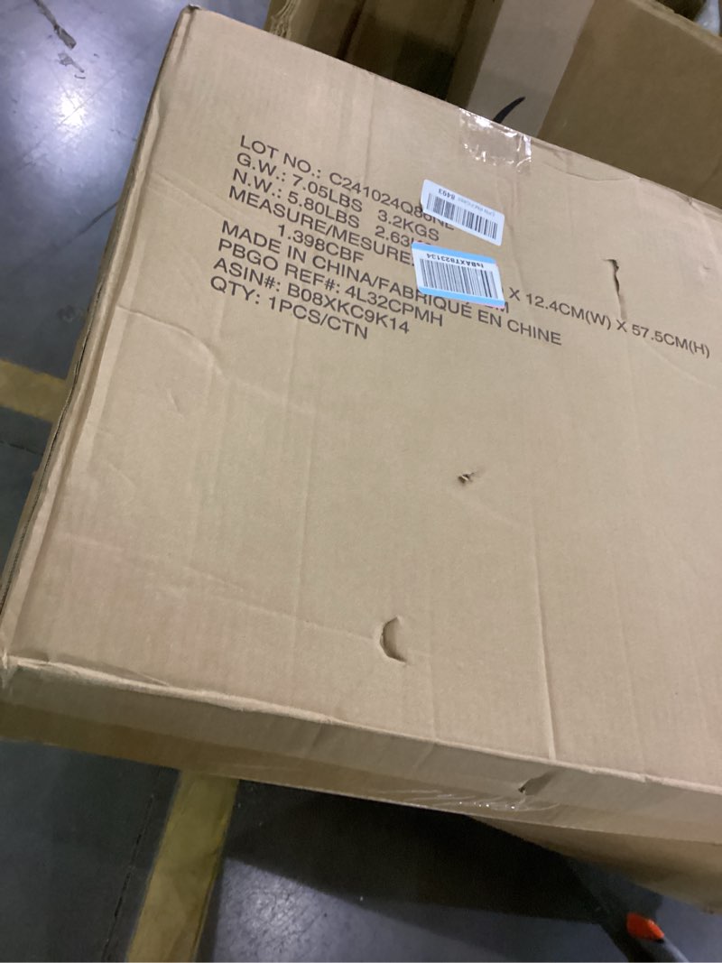 Condition photo showing Good Condition for Amazon Basics 3 Speed Box Fan, Indoor Electric Fan for Home Cooling, 5 Blades, Lightweight Design, 67 Watts, 20-Inch, Black, 6.8"D x 20.86"W x 21.33"H