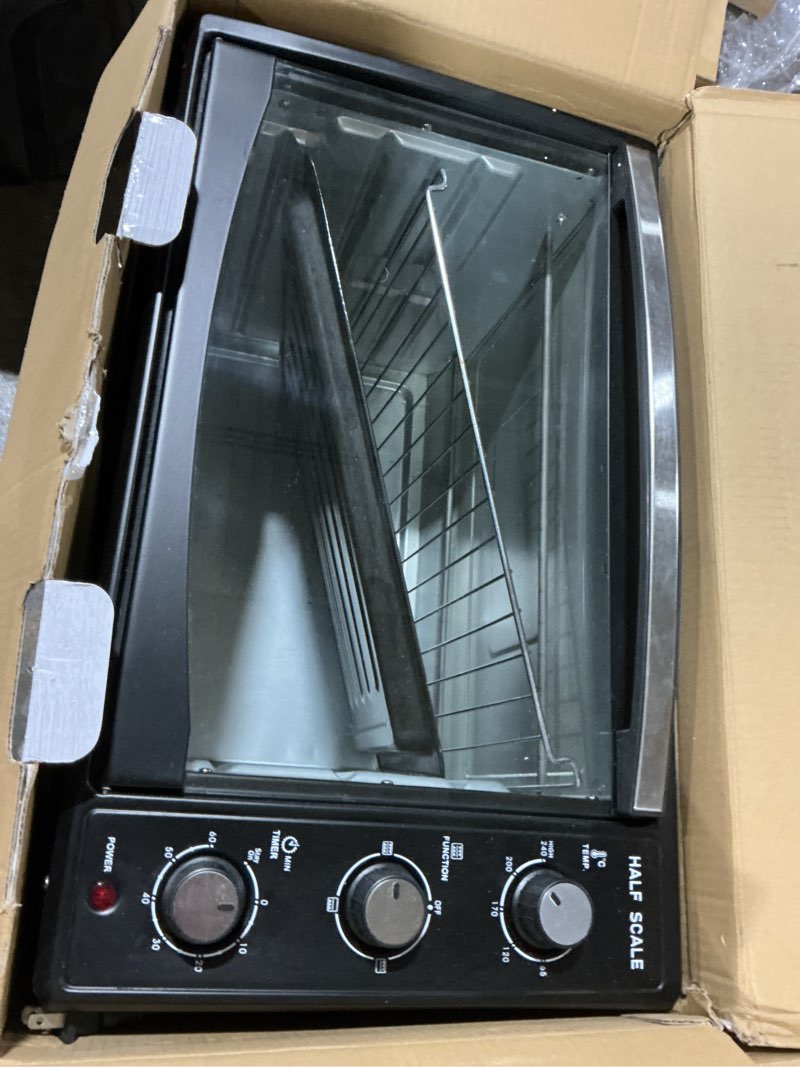 Condition photo showing As Is for Black+Decker Countertop Convection Toaster Oven, 8 One-touch Cooking Functions, Stainless Steel Dual Rack Positions