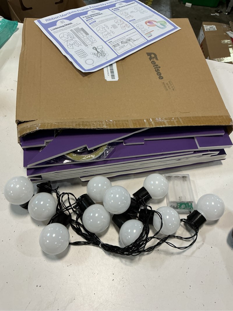 Condition photo showing As Is for 3ft light up marquee purple cancer awareness ribbon mosaic balloon frame with light epilepsy pancreatic cancer awareness items pre-cut foam board lupus domestic violence alzheimers products