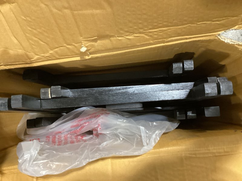 Condition photo showing As Is for amazon basics portable tv dinner 4-pack rectangular folding tray table with storage rack, black, 15" x 19" x 26" black 4 pack